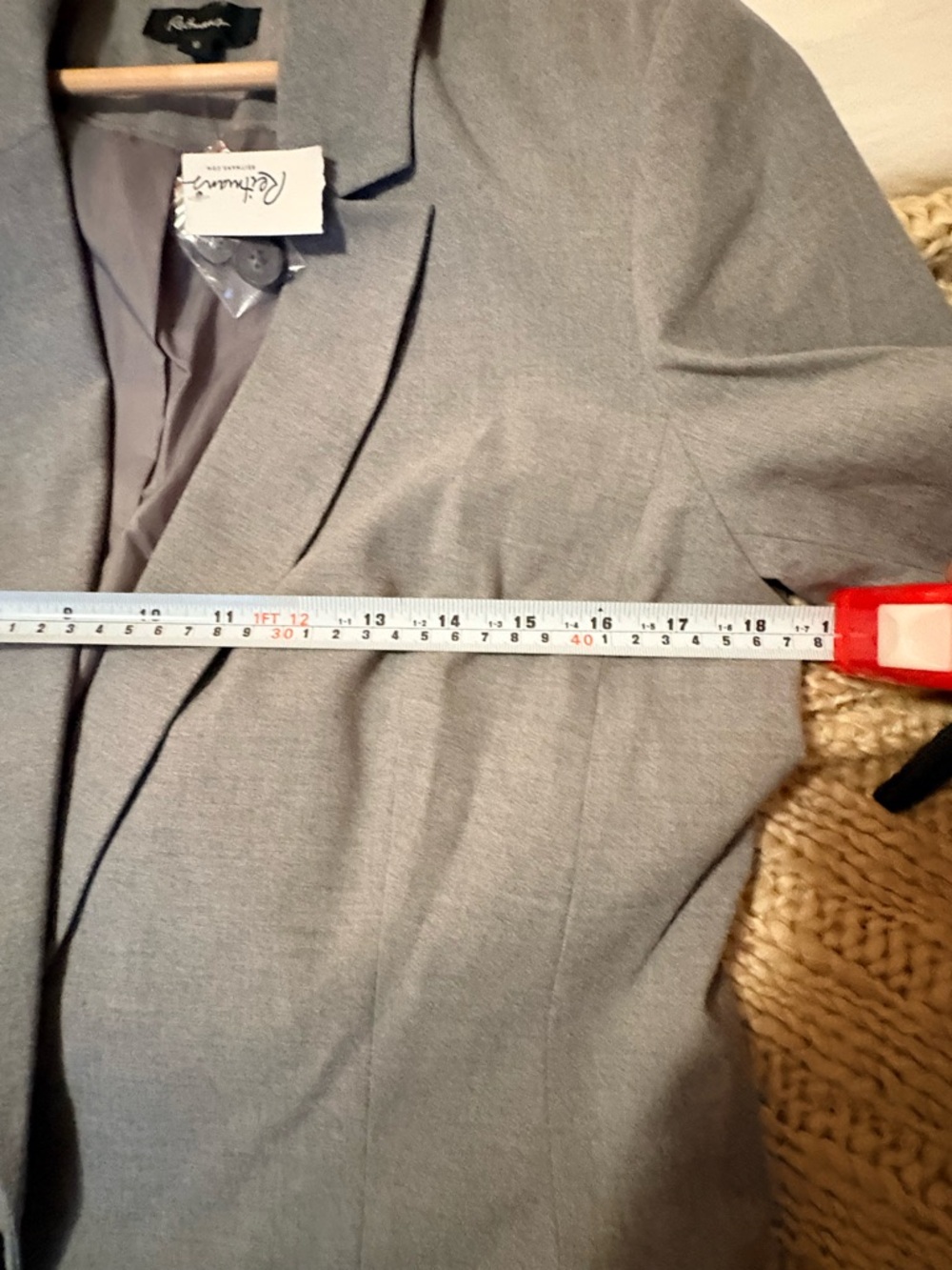 Reitmans Light Gray Single-Button Blazer - Picture 3 of 4